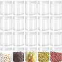 20 Pack 4oz Clear Plastic Jars with Lids,115ml Wide-Mouth Refillable Storage Containers,Empty Round Containers for Candy,Beads,Lotion,Slime Making and Food Storage