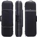 adm Violin Case 4/4 Full Size Sturdy Oblong Violin Hard Case Super Lightweight Portable Hard-Shell with Carrying Straps Travel Carrying Bag for Beginners, Black