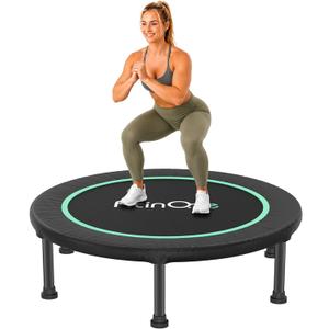 FitinOne 40" Foldable Mini Trampoline Load 330lbs/440lbs, Portable Exercise Rebounder Trampoline,Fitness Trampoline for Adults Indoor/Garde Workout Exercise Equipment