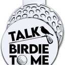 Hafhue Talk Birdie to Me Golf Ball Marker with Magnetic Hat Clip, Funny Golf Accessories and Golf Gifts for Men Women Dad Mom Grandpa, Birthday for Golfer Golf Lover Golf Fan(GM063)
