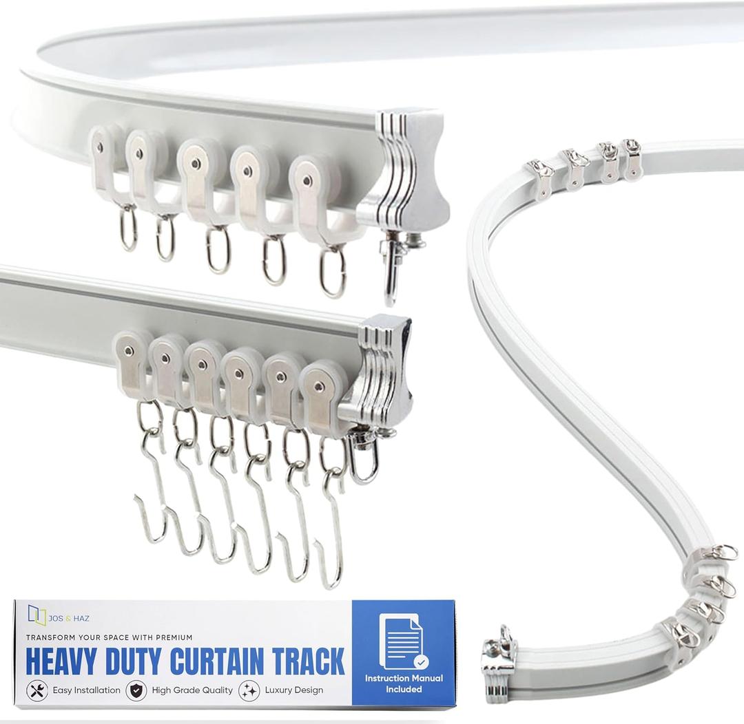 Aluminum Flexible Ceiling Curtain Track 3ft-9.8ft / 3m Bendable Wall/Ceiling Mount Rail, Smooth Glide System for Bay Windows, RVs, Room Dividers, Showers Easy Install & Custom Fit
