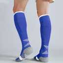 YAGAXI Men's Baseball Soccer Softball Knee-High Socks - 2 Pairs Compression Multi-sport Tube Athletic Socks for Youth & Adult (Large, Royal Blue)