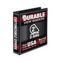Samsill Durable 2 inch 3 Ring Binder, Made in USA, D Ring Binder, FSC 100% Recycled Chipboard, Black