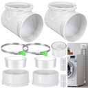 90 Degree Dryer Vent Elbow(2 Pcs),Dryer Vent Duct Connector Kit,90 Degree Dryer Vent Tight-Fit Connector Elbow for 4 Inch Dryer Duct Vent Hose.