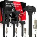 SCITOO Ignition Coil Coils Pack Iridium Spark Plugs fit for Dodge for Durango Journey for Grand Caravan UF648 set of 6 Ignition Coil Coils Pack Iridium Spark Plugs
