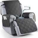 TAOCOCO Waterproof Recliner Chair Covers 30 Inch Wide, Oversized Recliner Covers for Recliner Chair with Pocket, Recliner Slipcovers with Straps Furniture Protector for Kids Pets (30'', Charcoal Gray)