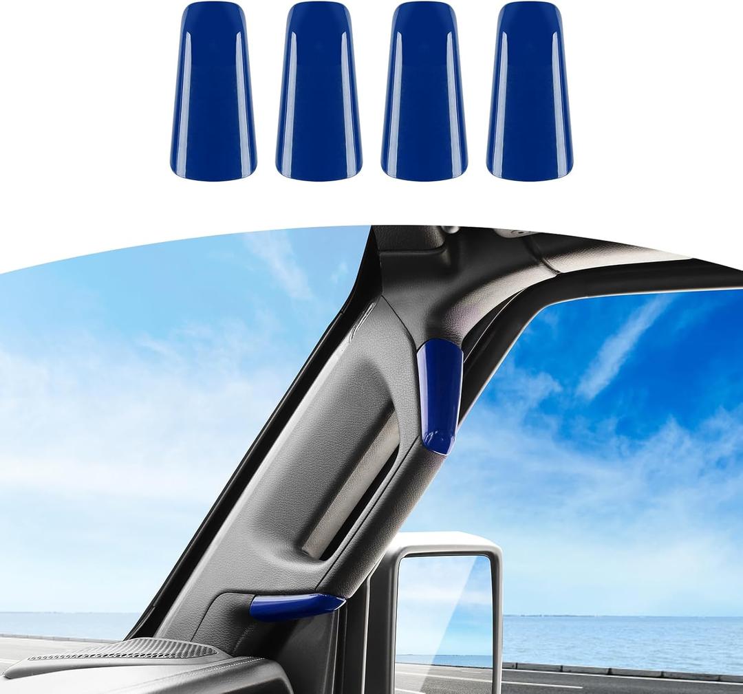 RT-TCZ for Jeep JL A Pillar Grab Handles Cover Trim Blue for Jeep Wrangler JL JLU Gladiator JT 2 Door 2018-2023 Blue Interior Accessories