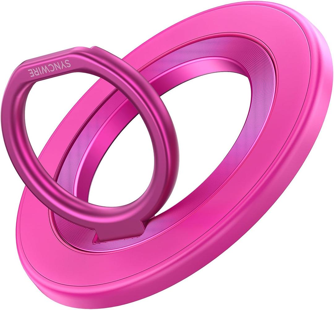 SYNCWIRE Magnetic Phone Ring Holder for MagSafe, 360 Rotation Cell Phone Grip Stand Finger Ring Kickstand Two-Sided Magnet Compatible with iPhone 17 Pro Max 16 15 14 13 12 MagSafe Accessories