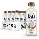 Bai Antioxidant Infused Water Beverage, Molokai Coconut, with Vitamin C and No Artificial Sweeteners, 18 Fluid Ounce Bottle, 12 Pack, Best By Apr 14, 2026
