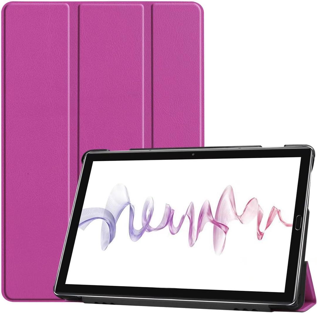 Tablet Cover for Huawei Mediapad M6 10.8 2019 SCM-W09 SCM-AL00, Folio Stand Lightweight Leather Case for Huawei Matepad 10.8 2020 SCMR-W09 SCMR-AL09 (KST-Purple)