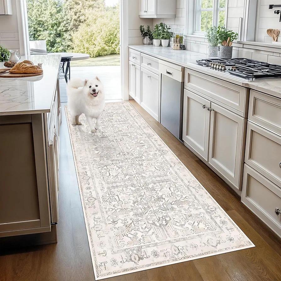 Washable Runner Rug 2x6, Non-Slip Kitchen Rug Runner Laundry Room Rug Bedroom Bathroom Rug, Pet & Kids Friendly