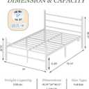 Jenmit Full Size Bed Frame with Charging Station & LED Lights,Full Metal Platform Bed Frame with Headboard and Footboard, Storage Space Under Bed,No Box Spring Needed,Noise Free, Easy Assembly, White