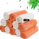 Baby Washcloths 12 Pack, 10x10 inch Small Wash Cloths for Face and Body, Super Soft & Gentle Orange Face Towels on Sensitive Skin, Baby Registry Bath Shower Gifts for Newborn Kid Toddler Children