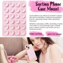 4 x JingJinYY 2 Pack Silicone Suction Phone Case Mount, Non Slip Sticky Phone Grip for Cellphone, Silicon Adhesive Suction Cup Phone Mount, Strong Grip Holder for Selfies & Videos (LightPink&Translucent)