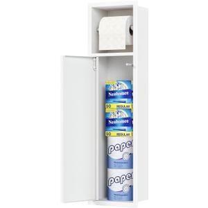 Neodrain White Recessed Toilet Paper Holder Niche with Storage