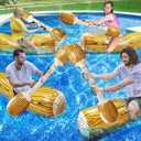 [Upgraded Log Rafts] 4 Pcs Jumbo Inflatable Battle Log Pool Game - 2 Players Inflatable Floating Toy for Kids Adults, Family Pool Fighting Float Row Toys for Pool Parties, Beach, Summer Outdoor Sports