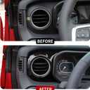 JeCar Dashboard Panel Trim Cover Center Console Decoration Kit Interior Accessories Fit for Jeep Wrangler 2024 JL JLU & Gladiator JT Truck, Black