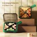 1 Pack Grey Pill Organizer with Strap, 4 Compartments, Compact Travel Pill Box Case, Portable and Moistureproof to Store Vitamins, Medication and Supplements