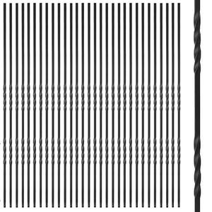 S09 Wrought Iron Balusters Set of 30 Decorative Metal Balusters for Decks Spiral Stair Railing 1/2-inch Hollow Double Iron Twist Satin Black Powder Coated