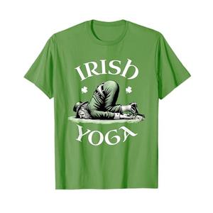 Irish Yoga Festive Green St. Paddy's Day Humor T-Shirt. L Size