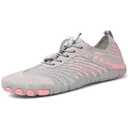 UBFEN Water Shoes for Men and Women Quick Dry Barefoot Hiking Swim Footwear, Grey Pink 7 Women/6 Men