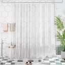 AmazerBath Plastic Shower Curtain Clear 72x74 Inches, Clear Shower Curtain Heavy Duty 8G Premium PEVA, Weighted Shower Curtains for Bathroom Accessories with 3 Big Stones and 12 Rustproof Grommets