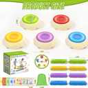 HYES Light Up Stepping Stones & Balance Beams for Kids 1-3, 13PCS Non-Slip Sensory Obstacle Course with Piano Music, Game Spinner & 30 Cards, Indoor Outdoor Toddler Toys Gifts for Boys Girls Ages 3-5