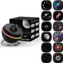 Galaxy Projector, Star Projectors Home Planetarium Space Ceiling Starry Sky Night Light with Light Strip, Meteor and Galaxy Projector & 2 Films Set for Kid Adult (Black)