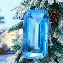 Syhood 9.5 Inch Jumbo Jewel Ornament Large Jewel Ornaments for Christmas Tree Acrylic Glitter Christmas Gem Hanging Decorations for Xmas Wedding Holiday Party Decor(Dark Blue, Rectangle)