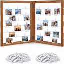Wood Photo Hanging Boards with Clips, 36x24 2-Panel
Free-standing Photo Display Board with Vintage Farmhouse Design. Perfect for Christmas, Graduation or Any Festive Decor