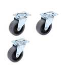 3 Inch Heavy Duty Casters Load 400 Lbs, Heavy Plate Casters, 360 Degree Swivel Casters for Furniture and Workbench Carts, Set of 3