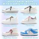 2 x Thin Flat Leopard Print Shoelaces Camouflage Shoe Laces Shoestring 2 Pair (31Inch (80CM), 10 Pink Lucky Flowers)