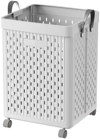 Amazon.com: UAK Laundry Basket with Wheels, Collapsible Plastic Laundry Hamper with Handle, Foldable Laundry Basket Organizer for Laundry and Bathroom (Soft Gray, XXL) : Home & Kitchen