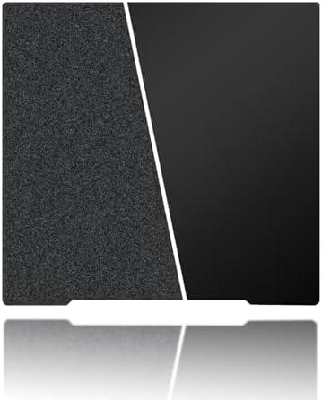 Henaiser 254x241mm Black Build Plate for Prusa I3 MK3/MK3S/MK3S+/MK2.5S, Double Sided Textured PEI+Smooth PEI Flexible Spring Steel Platform Heated Printing Bed for Prusa I3 MK3/MK3S/MK3S+ 3D Printer