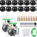 12 Set Halloween Witch Themed Party Favors Include Mini Plastic Candy Cauldrons Witch Brooms Card Ribbon Bags for DIY Crafts Trick or Treat Halloween Birthday Party Gifts Decorations