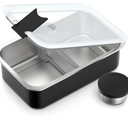 Stainless Steel Bento Lunch Box for Adult, 42oz Leak-Proof Lunch Box Containers, Microwave-Safe, with Adjustable Divider, Convenient Metal Lunchbox for Work, Travel