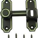 LQ Industrial 1 Set Sliding Door Latch Latch 180 Degree 90 Degree Glow in The Dark Model with Screws Flip Latch Lock Heavy Duty Door Lock Barn Door Latch for Left and Right Door Orientation Black