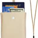 RFID-Blocking Travel Bra Wallet, Hidden Money Pouch with Adjustable Elastic Strap, Ideal Secret Pocket Protect Your Passport Credit Cards Valuables (Nude)