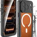 Miimall for iPhone 17 Pro Max Case Waterproof, Compatible with Magsafe [360 Full Body][Bulit-in Screen & Lens Protector] Military Grade Dustproof Snowproof Rugged Phone Case for iPhone 17ProMax Black