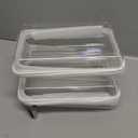 2 Pack Zippered Hard Pouch, Clear Plastic Storage Box Containers Small Toiletry Bag, Clear Hard Shell Zipper Case for Small Items, Toys, Building Blocks, Puzzles, Cosmetics, Stationery Accessories