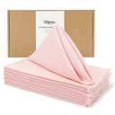 keypan Thanksgiving Cloth Napkins Washable, Linen Cotton Table Rustic Fabric Napkin Bulk with Fringe for Dinner Wedding Party Set of 8 17x17 inch