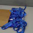 Beebel Blue Lanyards 100 Pack Nylon Flat Badge Lanyard Bulldog Clip for Id Badge Name Tag