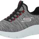 Skechers mens Gowalk Flex - Athletic Slip-on Casual Walking Shoes With Air Cooled Foam Sneaker, White/Black 2, 8.5 US