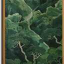 Framed Canvas Painting Wall Art Oriental Forest Landscape Print Poster Green Nature Gallery Picture Home Decor Canvas Landscape Painting Poster 12x16 Inch Ready To Hang