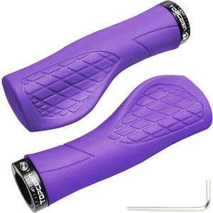 TOPCABIN Bicycles Handlebar Grips, Aluminum Lock-on Ergonomic Bike Grips, Cushion Vibrations Comfort Bike Handlebar Grips, Mountain MTB BMX Bicycles Grips for Scooter