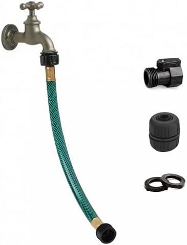 Leader Hose for Outdoor Garden Connection: 1FT 1/2" Short Hose with Male to Female Fittings Leakproof and No Kink for Faucet Extension Drip Irrigation