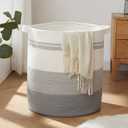 OIAHOMY 80L Laundry Hamper with Handles,Decorative Basket for Living room,Woven Storage Basket for Toys Bin,Pillows, Blankets,Clothes-20x18in-Gradient Gray