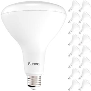 Sunco 16 Pack BR40 LED Light Bulbs, Indoor Flood Lights, Recessed Can Light Bulb, 1400 LM, 17W (100W Equivalent), 4000K Cool White, Dimmable, E26 Base, for Home, Bedroom, Kitchen UL