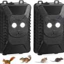 Ultrasonic Rodent Repellent for Car Engines with Strobe Light - 2 Pack Battery Powered Under Hood Vehicle Mouse Deterrent, Keep Rats Mice from Automobile, Truck, Garage, Attic, Shed and Barn Areas