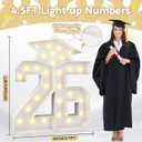 4.5FT 2026 Graduation Decorations, Large 26 Light Up Numbers Graduation Cap with Lights, White Mosaics Marquee 26 Numbers Kit for Class of 2026 High School College Graduation Grad Party Decorations